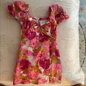 Hello Molly Pink and Yellow Floral Mini Dress